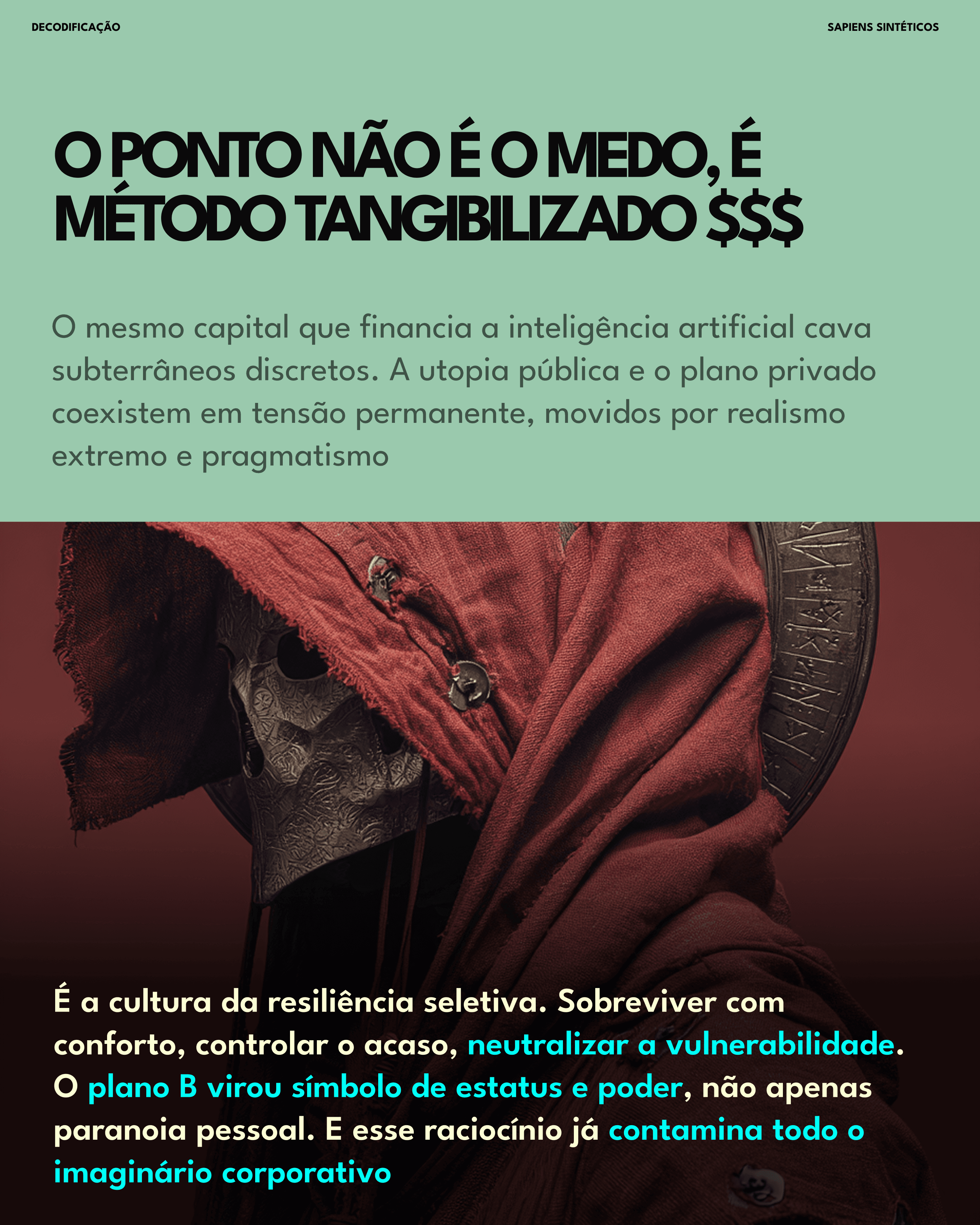 Ponto não é medo, é método
