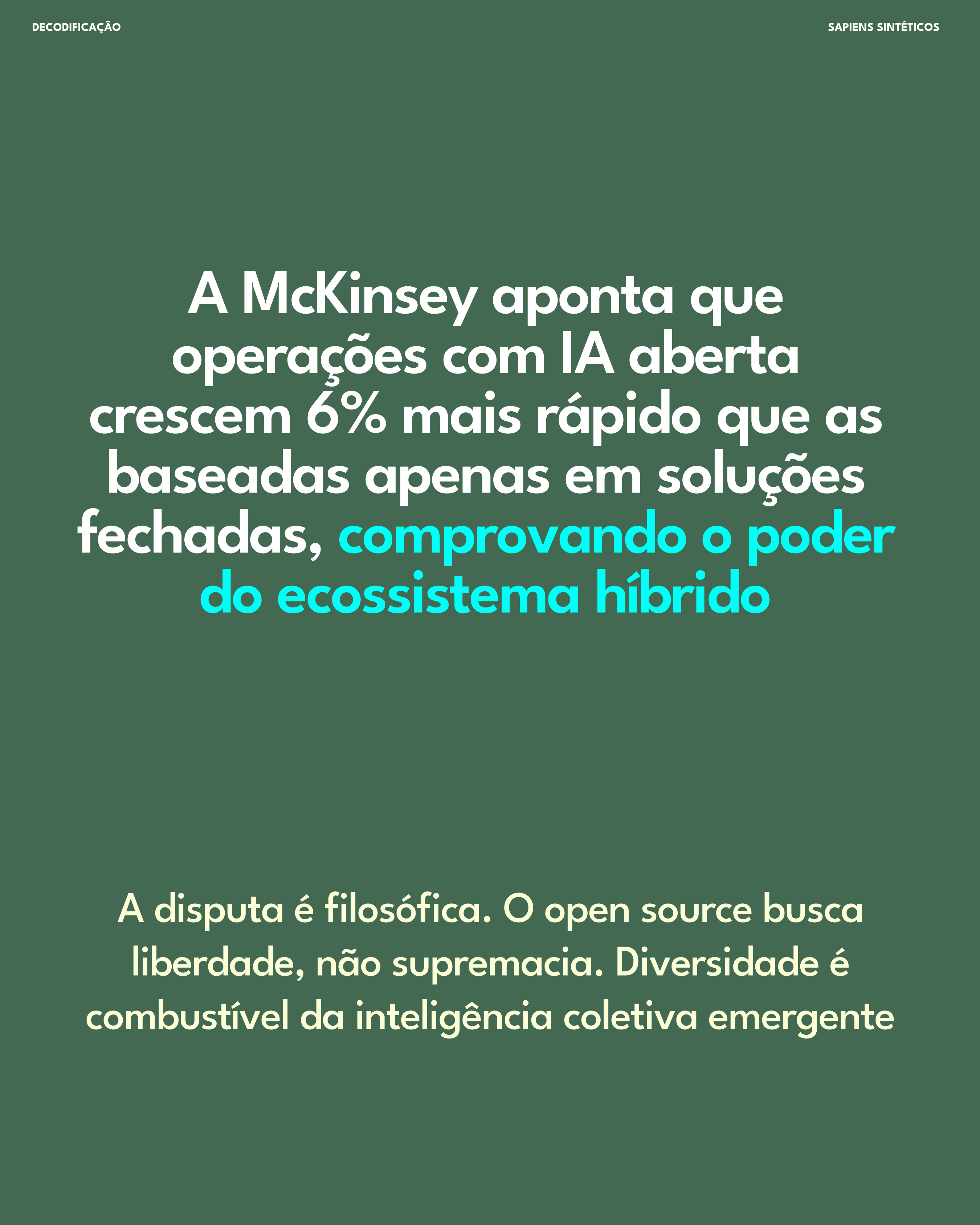 McKinsey confirma vantagem