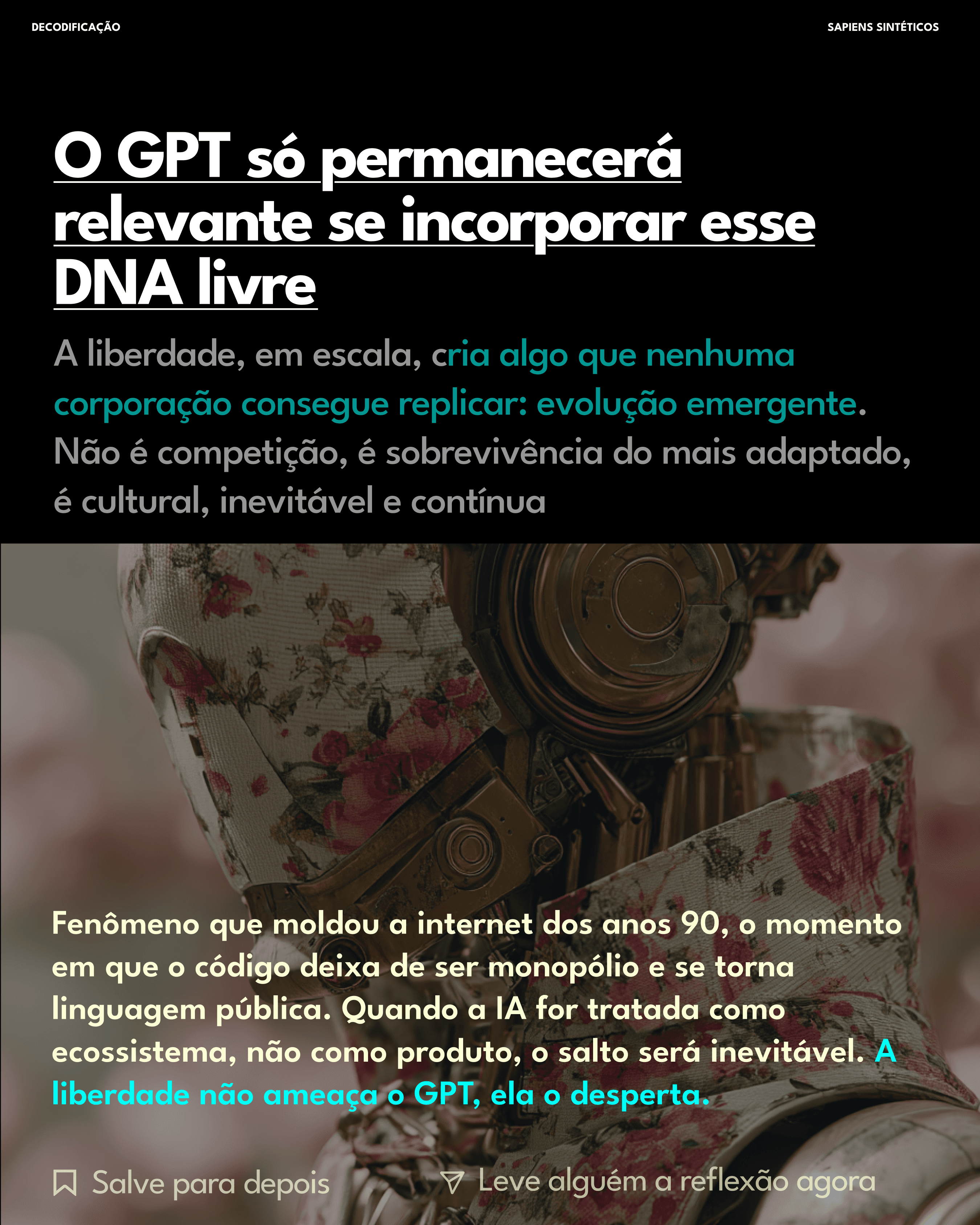 Evolução emergente, não competição