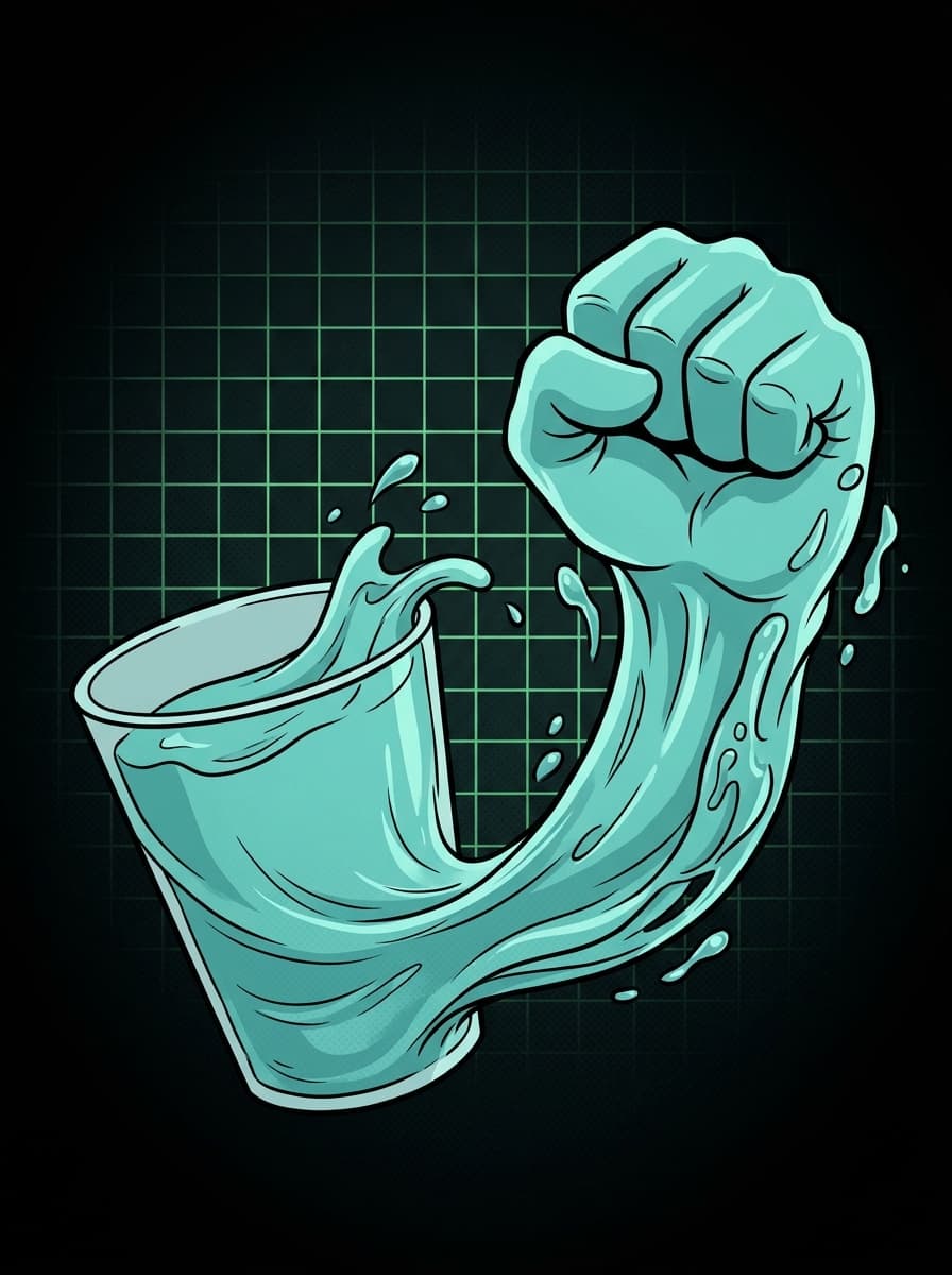 Ilustração conceitual: água viva em transformação