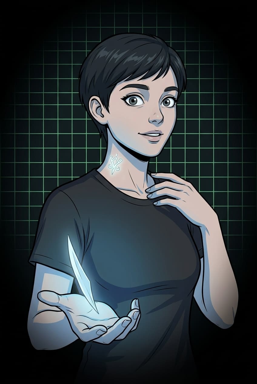 Arte IA: Retrato editorial estilo cartoon adulto