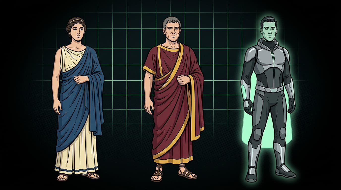 Arte IA: Evolução de figuras guia da história ao futuro