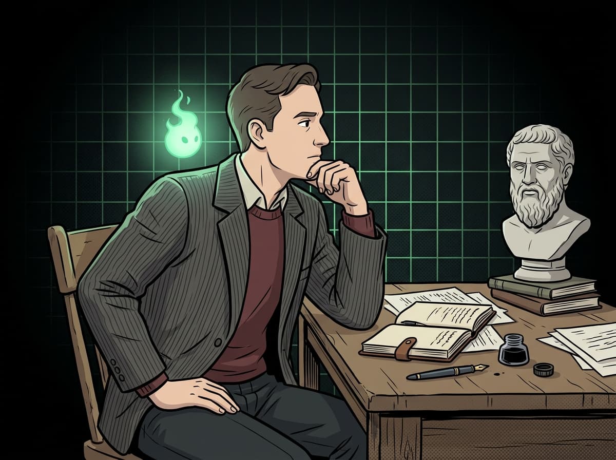 Ilustração editorial: personagem com ferramenta, estilo cartoon adulto