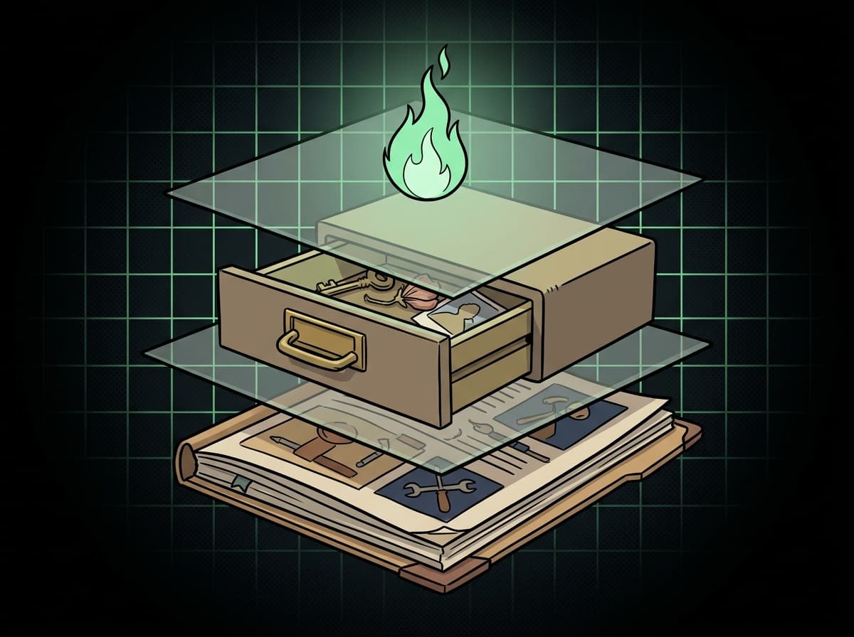 Ilustração editorial: figura adulta com visão tecnológica