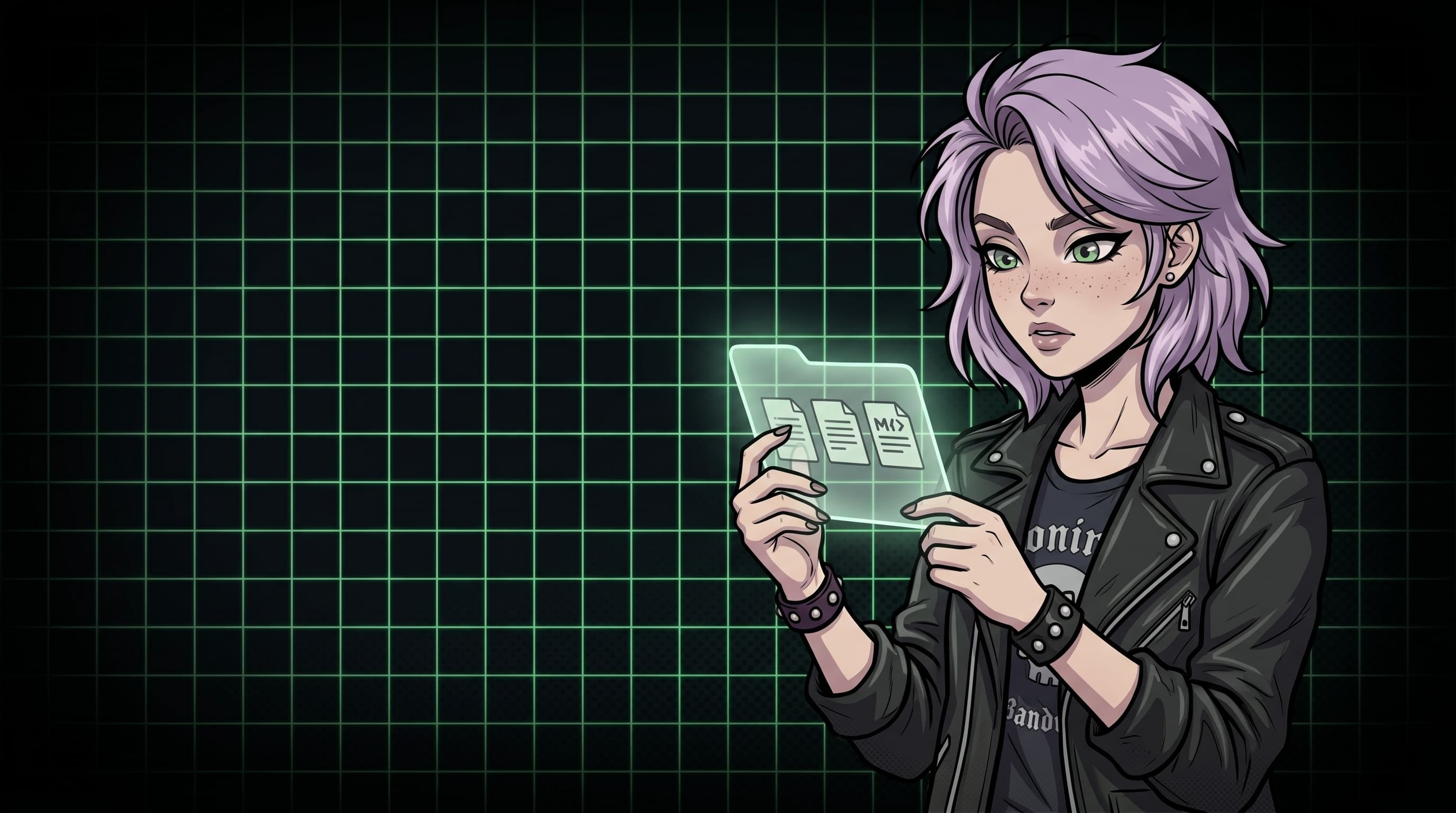 Ilustração IA: Helen Ailith, estética punk, informação digital