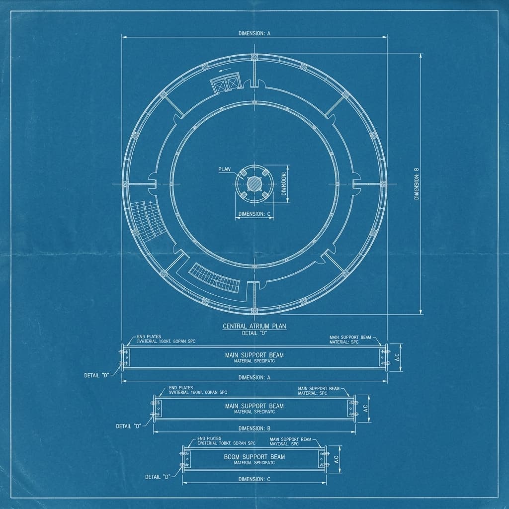 Blueprint digital: Símbolo abstrato com traços arquitetônicos
