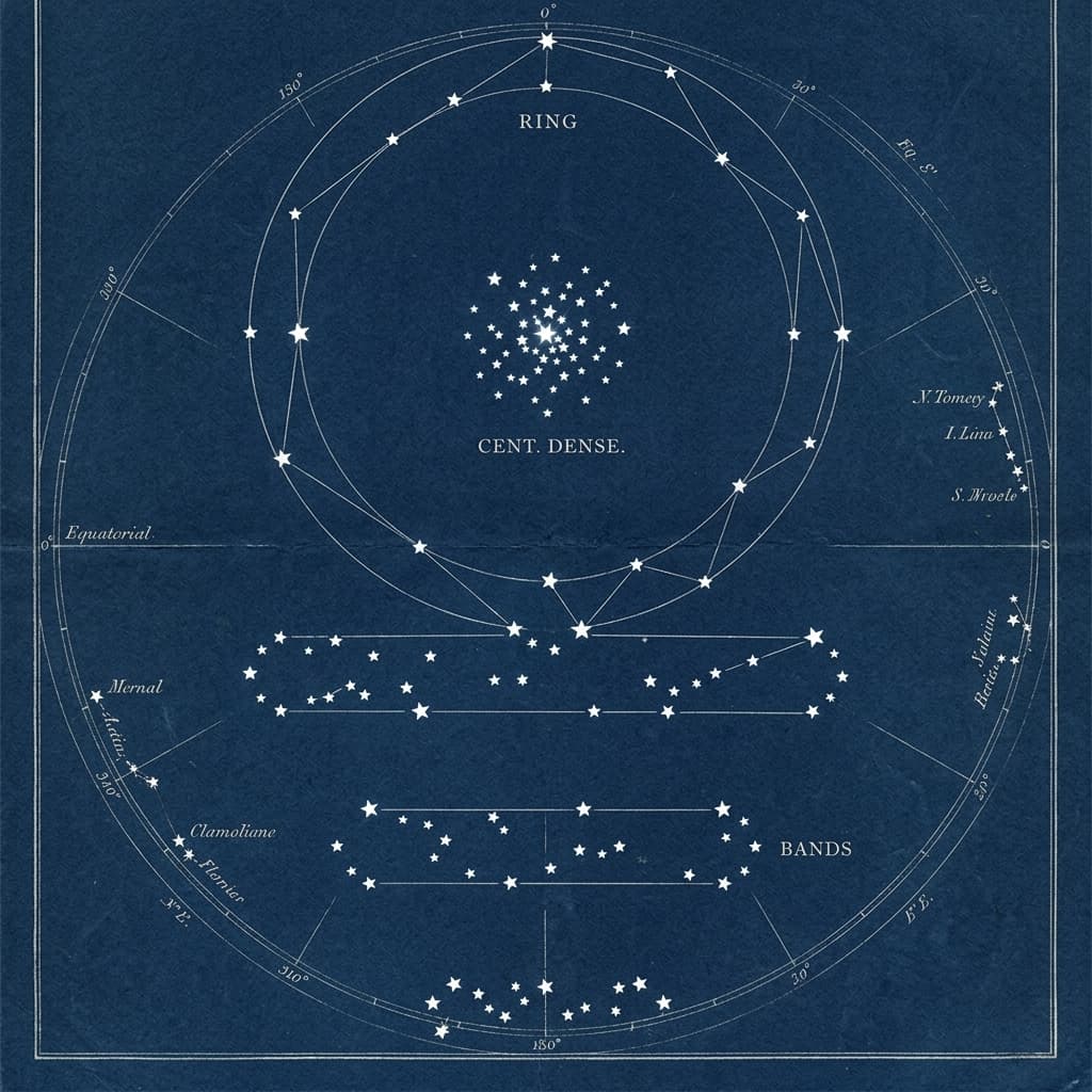Mapa estelar: Símbolo cósmico em arte IA, universo antigo