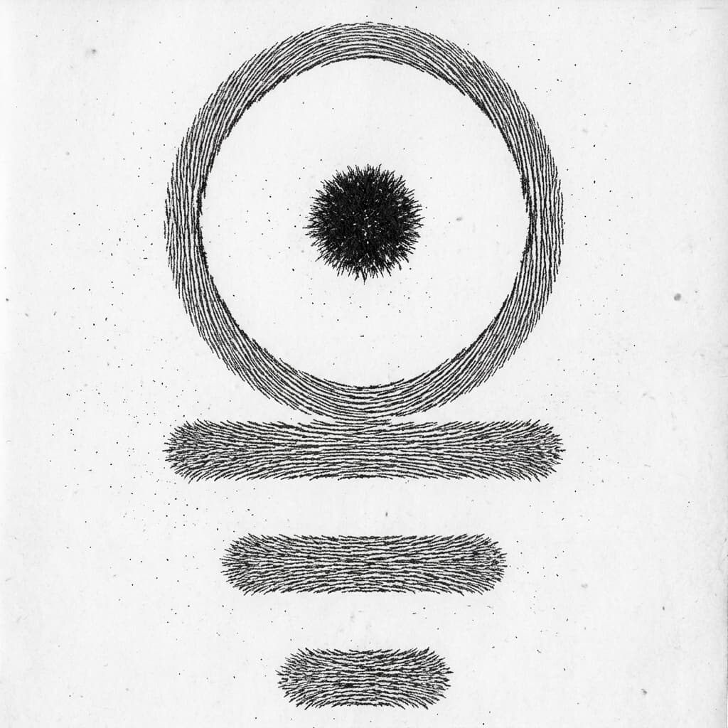 Arte IA: Ilustração de magnetismo com limalha de ferro