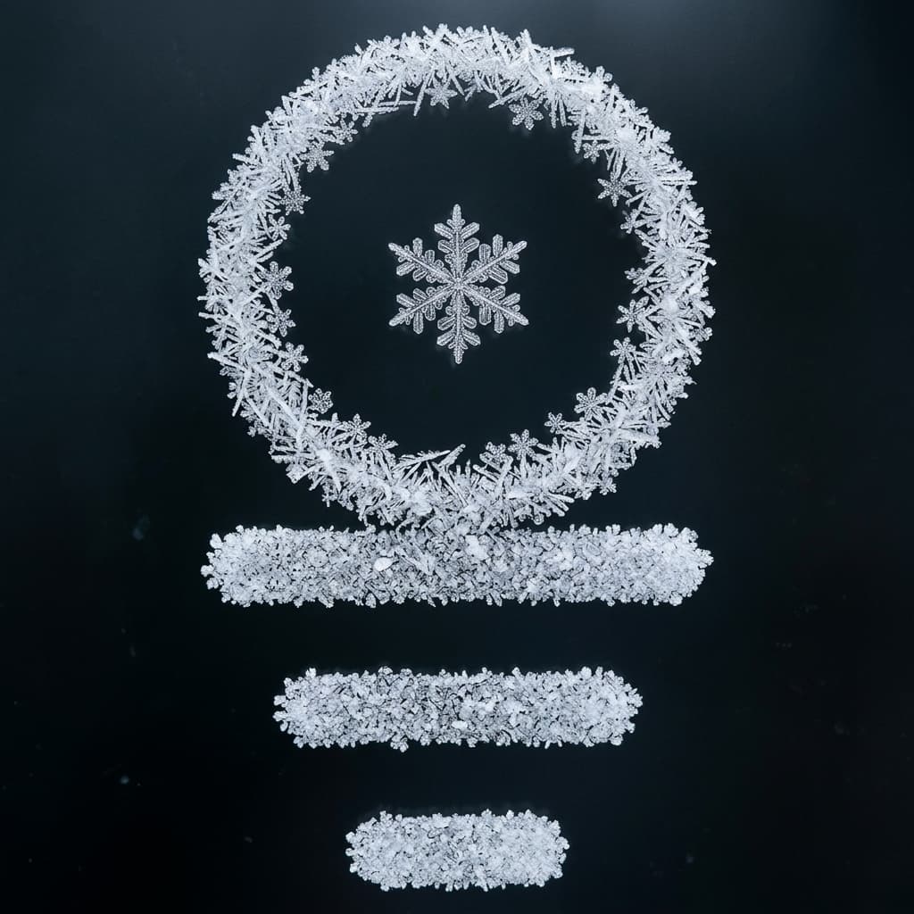 Arte IA: formas de gelo e neve em design abstrato