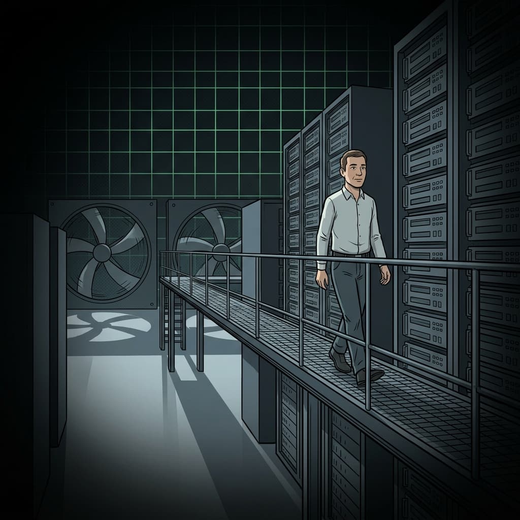 Infraestrutura digital: técnico em data center gigante