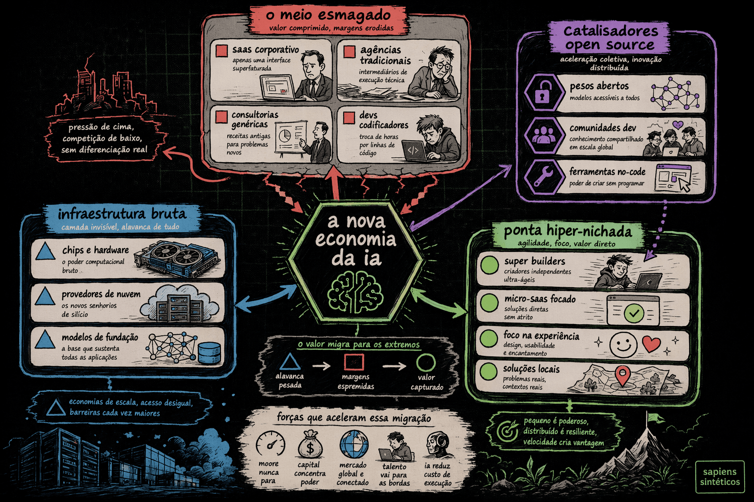 Infográfico editorial, mapa conceitual da inteligência artificial