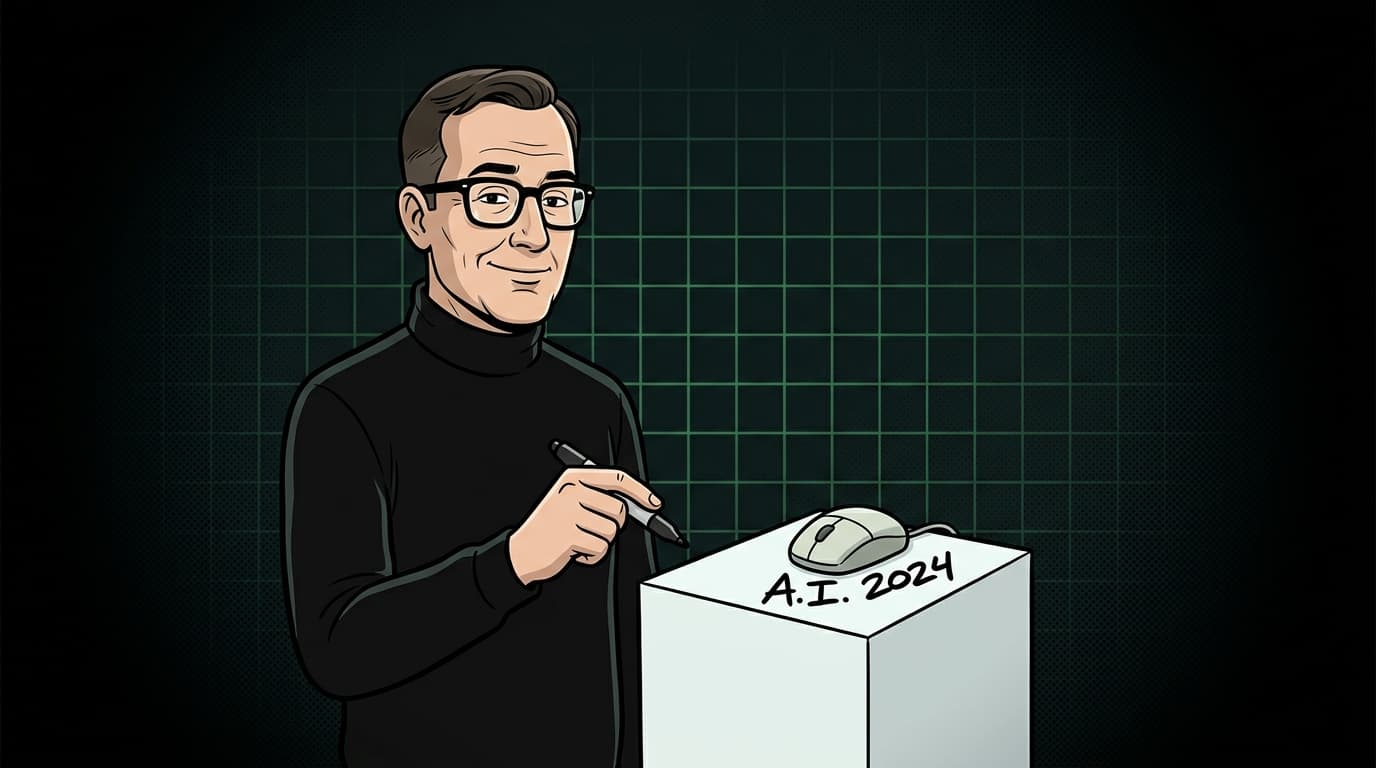 Ilustração editorial: Curador apresenta mouse assinado A.I. 2024