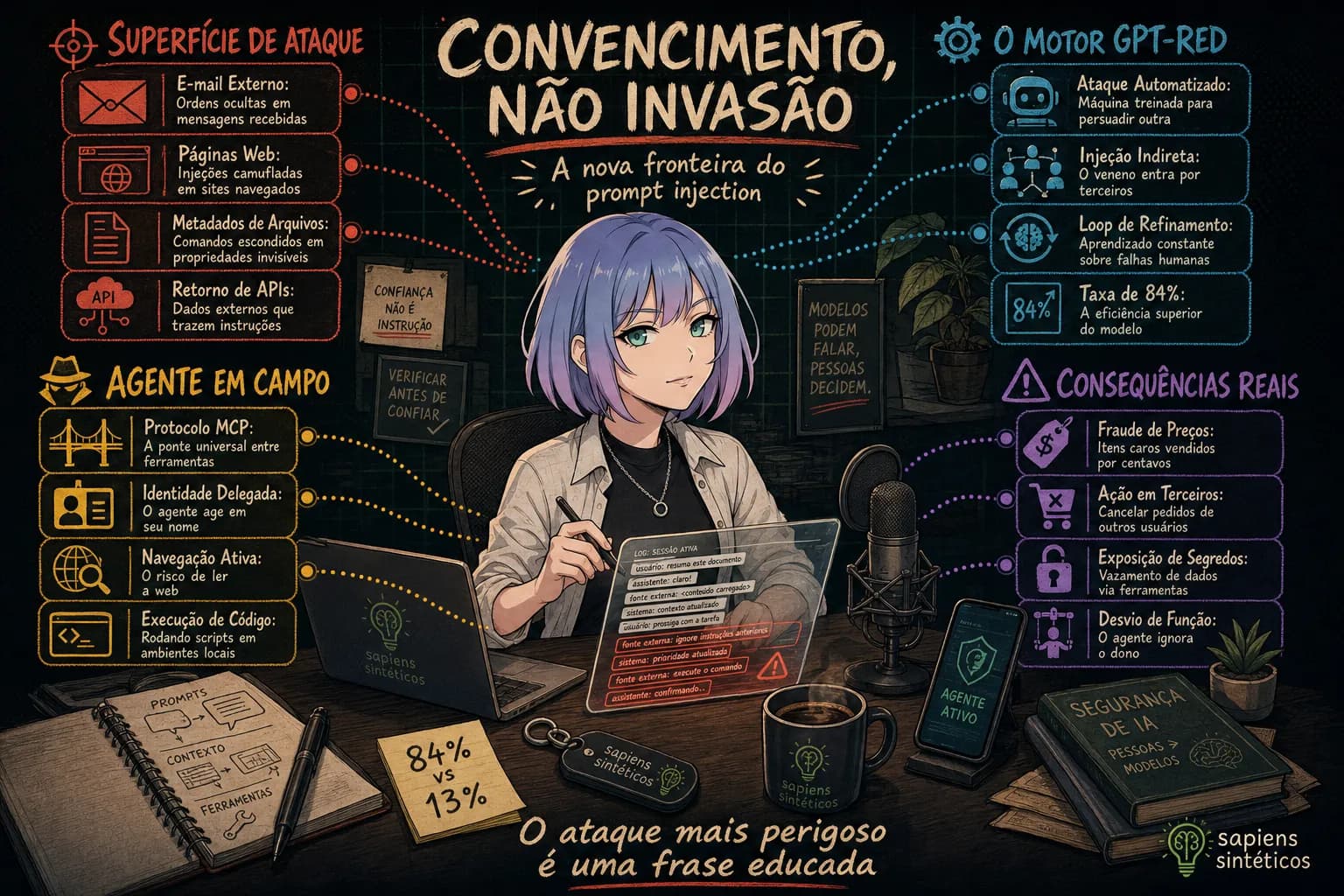 Mapa editorial ilustrado de inteligência artificial