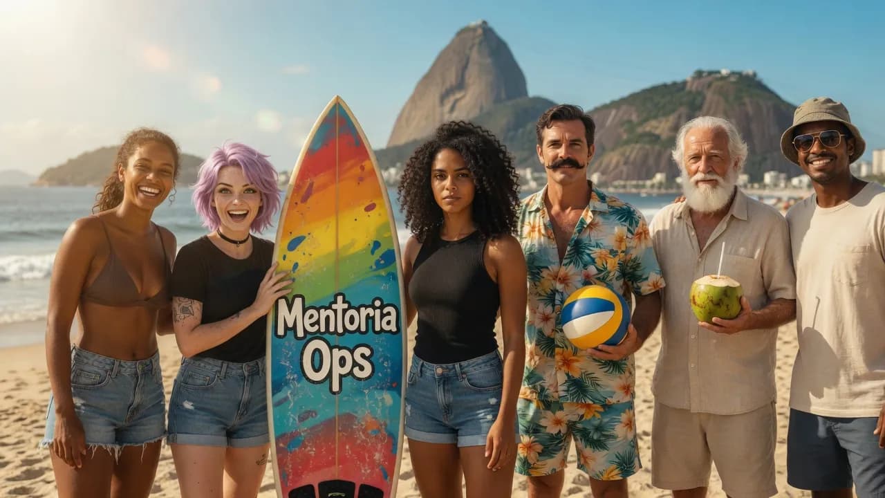 Amigos reunidos na praia do Rio de Janeiro