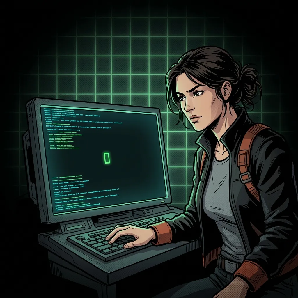 Terminal hacker com cursor piscando em verde neon