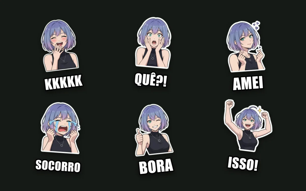 Seis figurinhas da Helen feitas com o kit