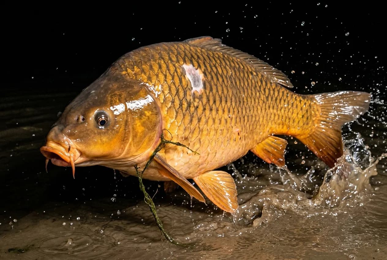Peixe laranja em águas rasas, natureza hiper-realista