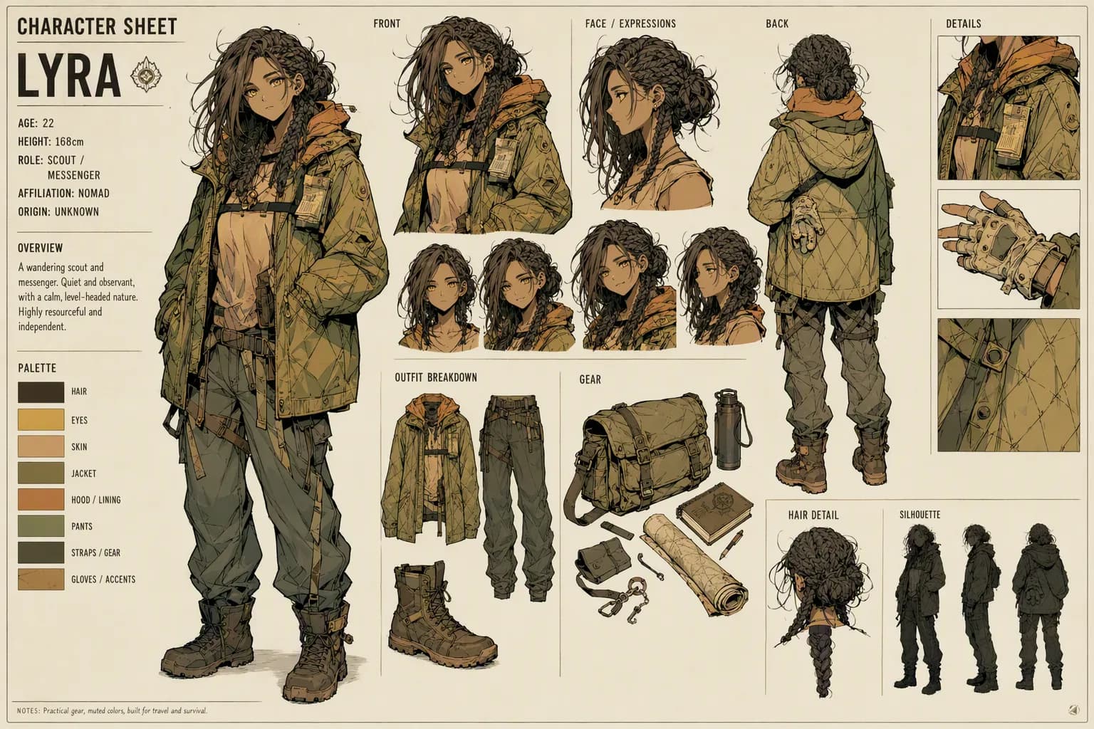 Design de personagem para ilustração e conceito digital