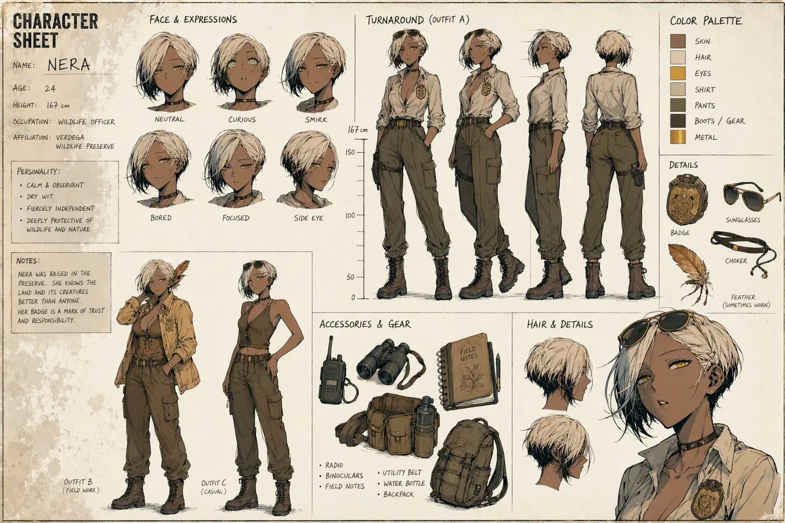 Ficha de personagem original em arte digital