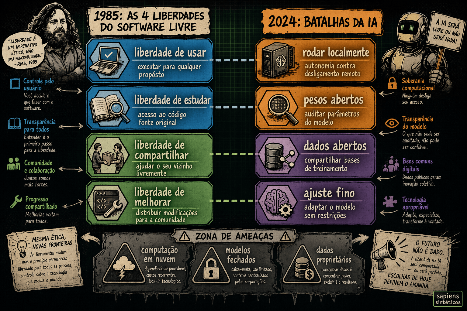 Infográfico editorial: mapa conceitual ilustrado com IA