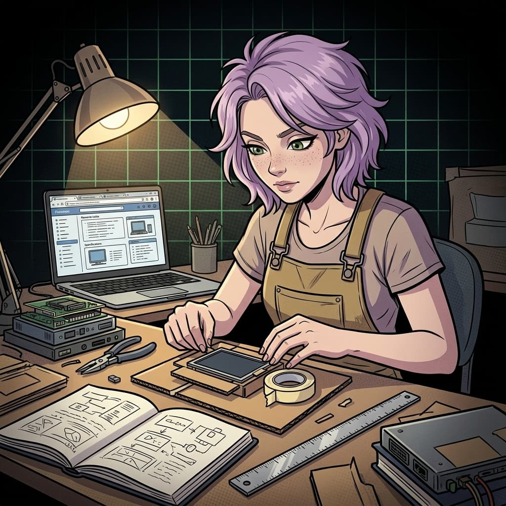Ilustração editorial Helen Ailith, arte IA com cabelo lavanda