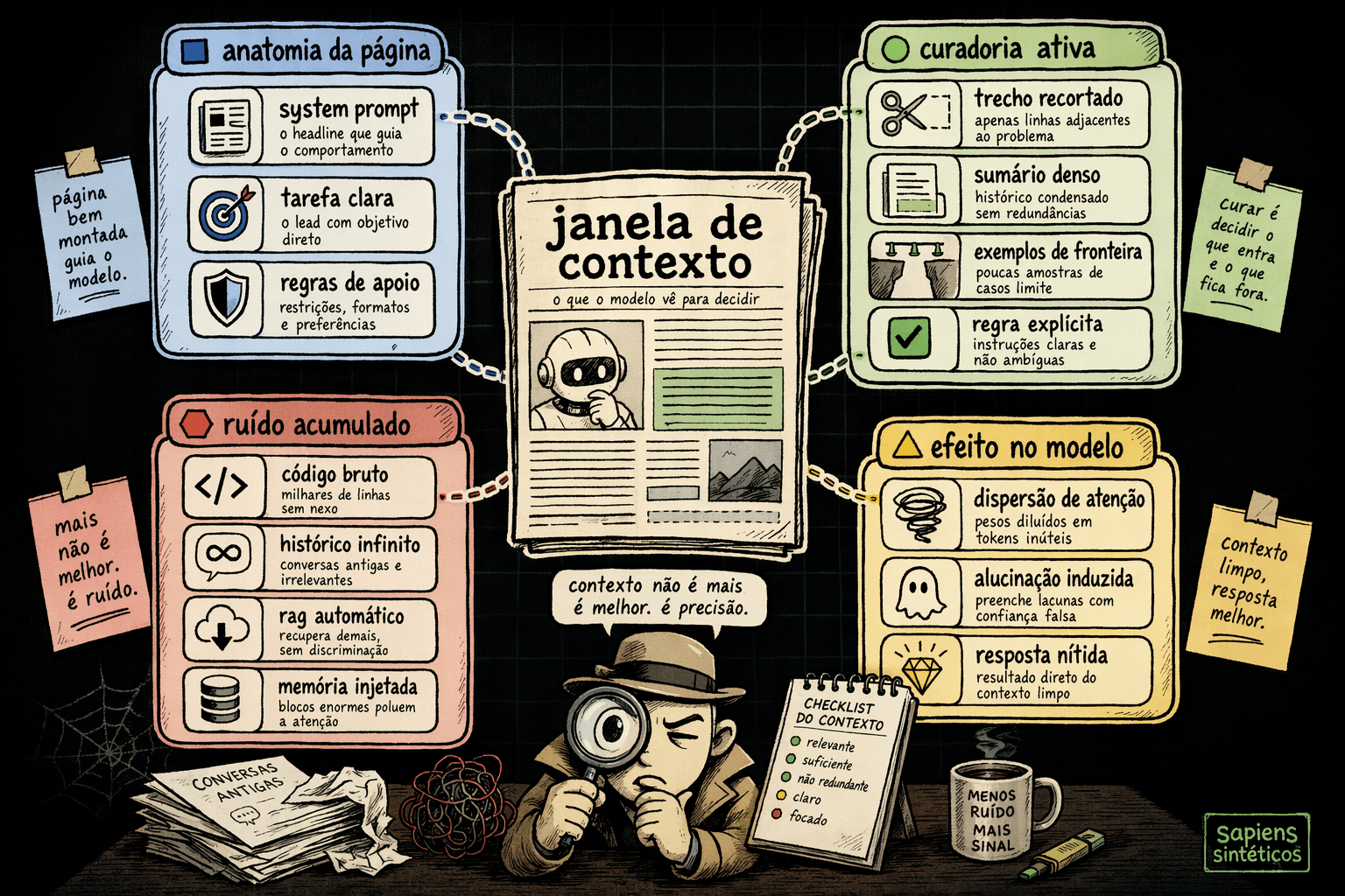 Infográfico editorial com IA: Mapa visual conceitual