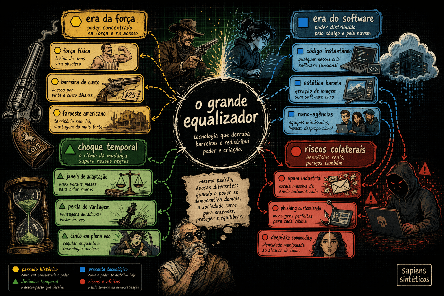 Mapa visual de ideias: infográfico editorial detalhado