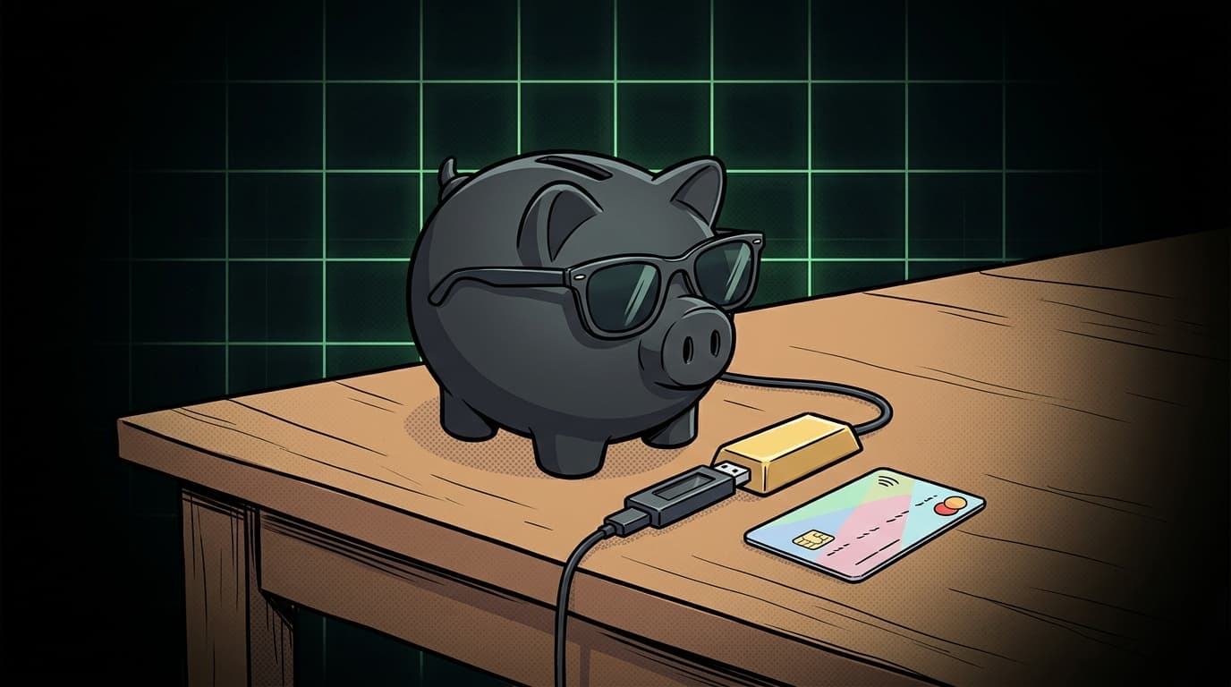 Cofrinho estiloso: finanças digitais em arte IA