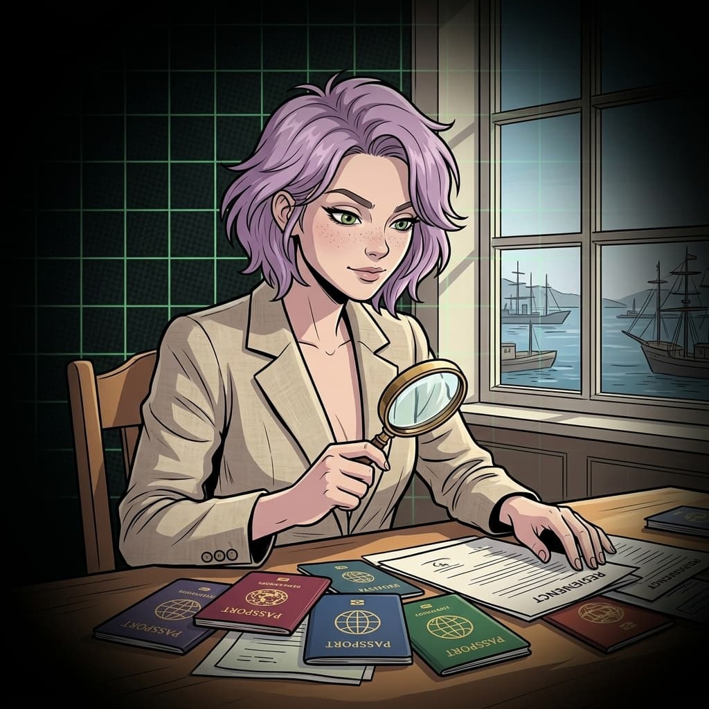 Helen Ailith: ilustração editorial de personagem com cabelo lavanda