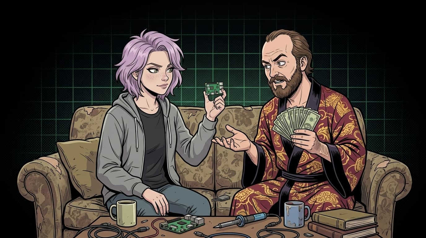 Ilustração editorial de Helen Ailith, mulher de cabelo lavanda