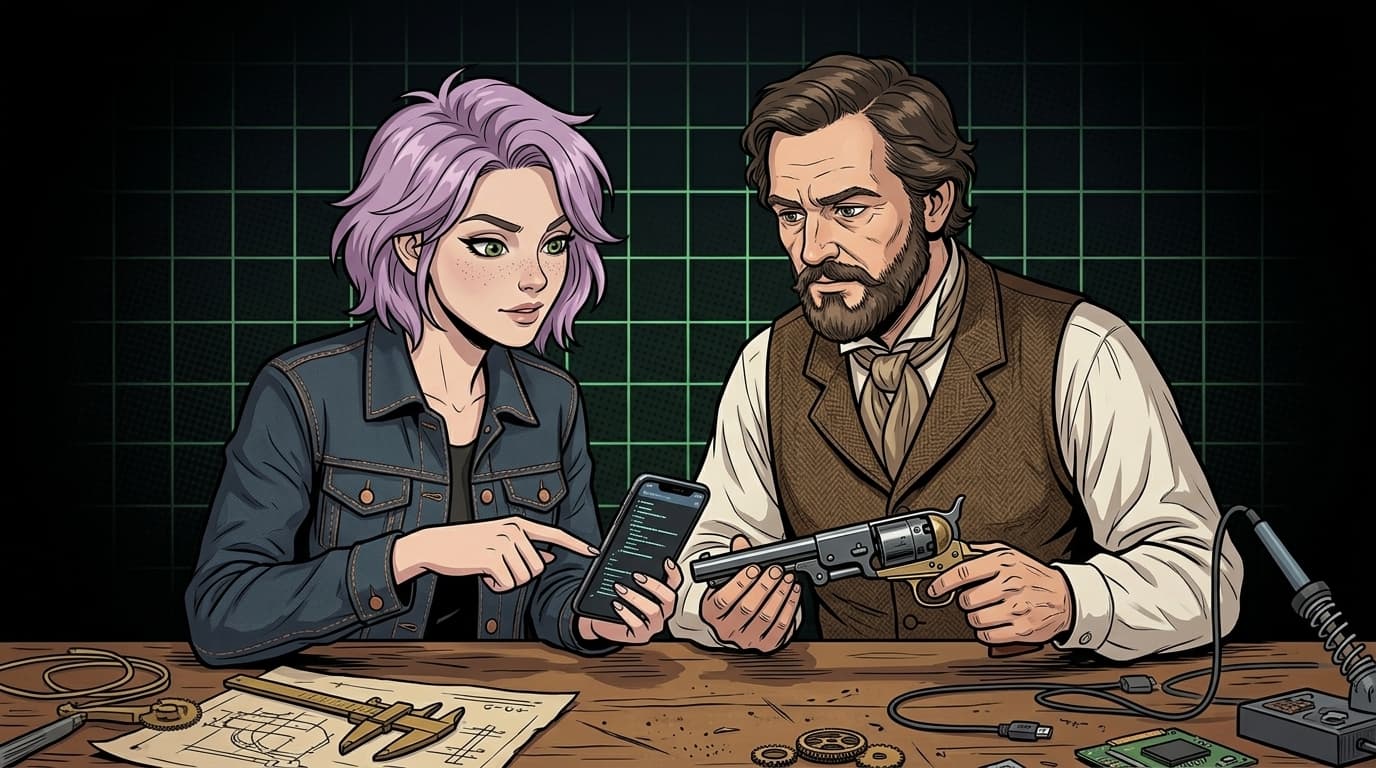 Ilustração editorial de Helen Ailith, personagem com cabelo lavanda