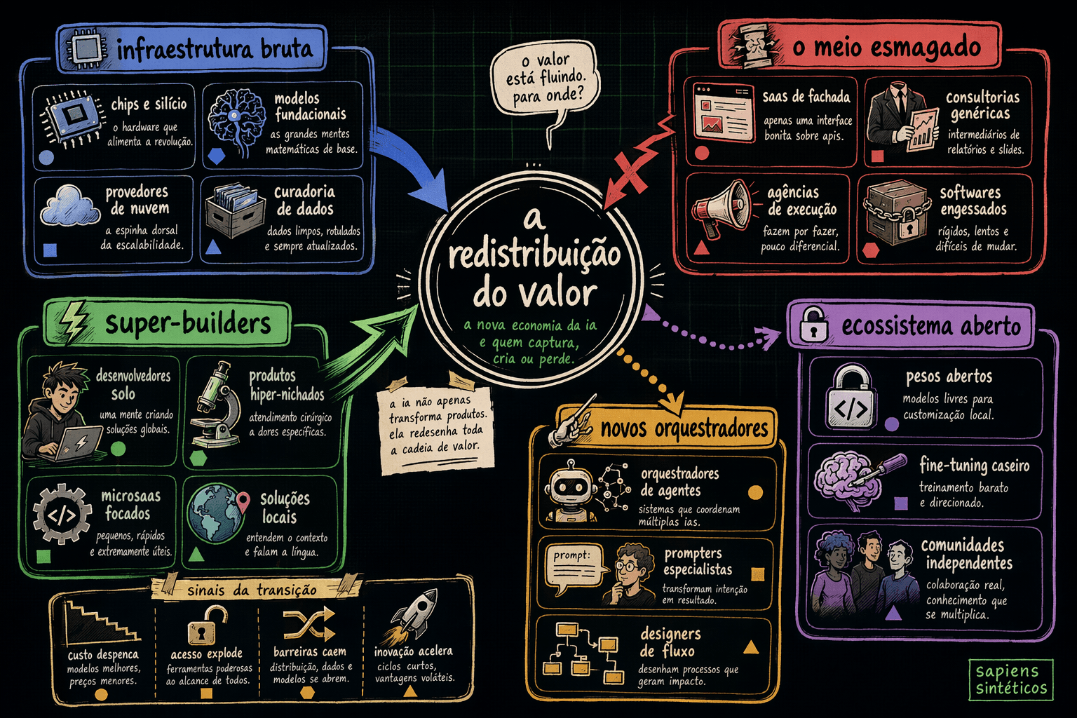 Infográfico editorial: mapa visual de conceitos complexos