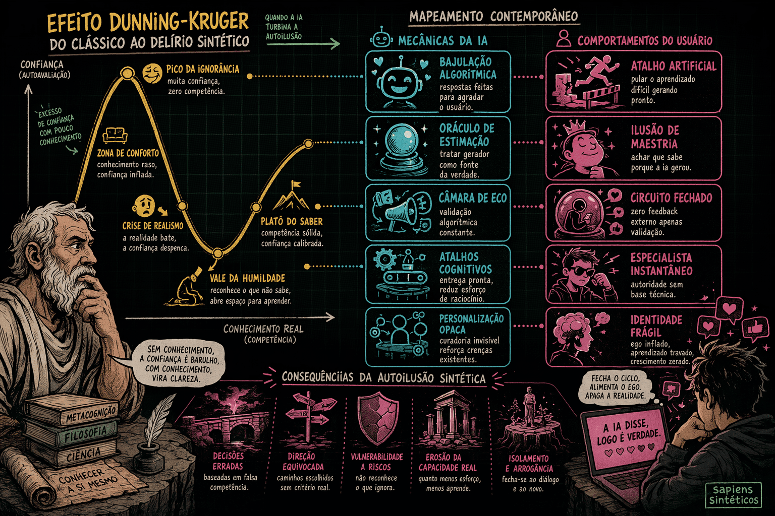 Infográfico editorial desenhado: arte IA, mapa conceitual de ideias