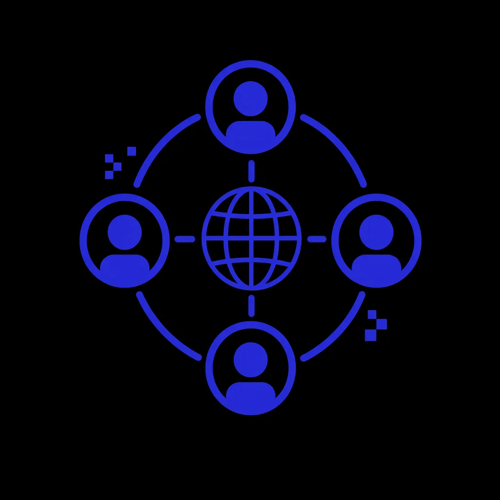 Logo abstrato de conexão para networking e comunidades