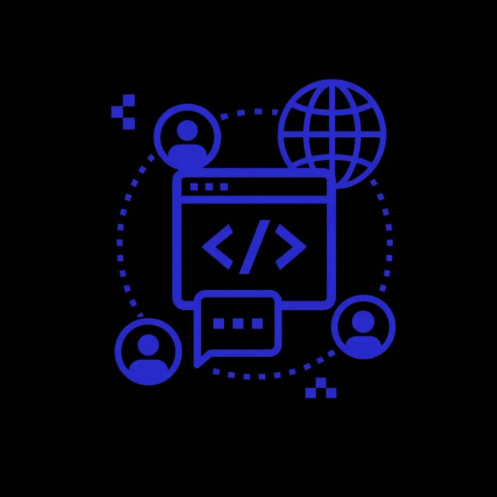 Ilustração digital de tecnologia e networking para desenvolvedores