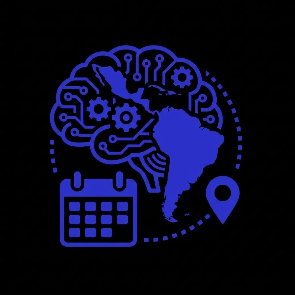 Logo de inteligência artificial e conexão tecnológica na América Latina