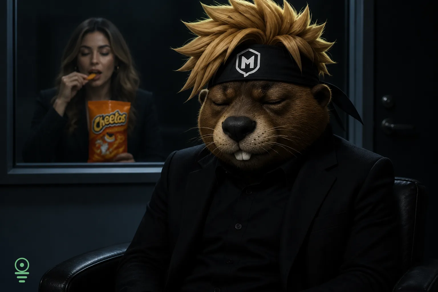Arte digital de castor antropomórfico Ieragon em cena melancólica